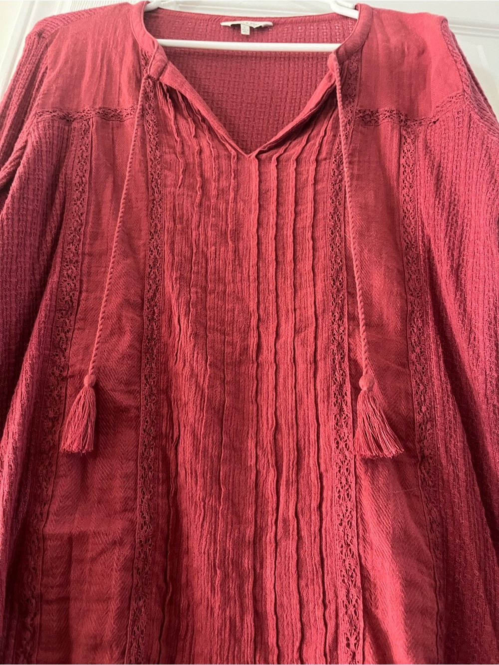 Red Lucky Brand Tunic Top for Women - Size Large